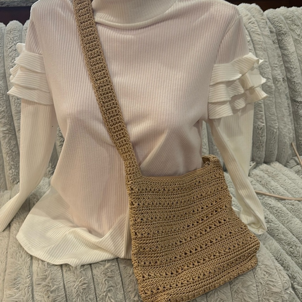 The Sak Tan Crochet Crossbody Bag